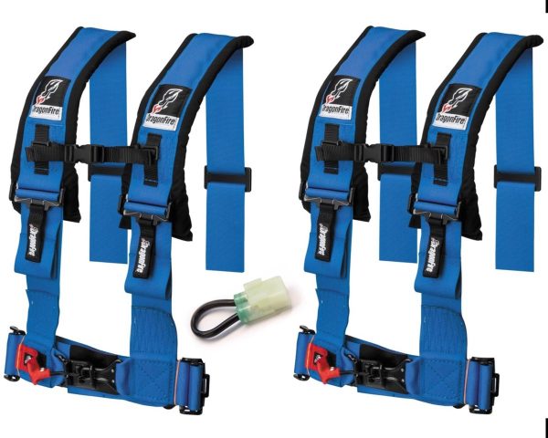 Dragonfire Racing 4-Point Harness 3  with Free Honda Talon Override Connector and Lap Bolts Cheap