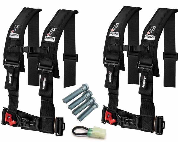 Dragonfire Racing 4-Point Harness 3  with Free Honda Talon Override Connector and Lap Bolts Cheap