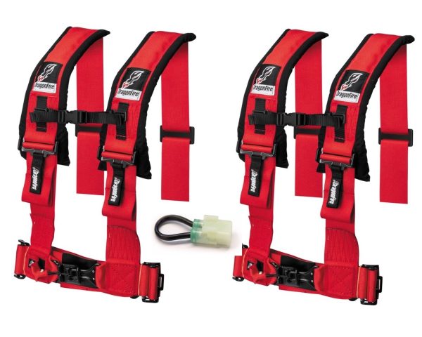 Dragonfire Racing 4-Point Harness 3  with Free Honda Talon Override Connector and Lap Bolts Cheap