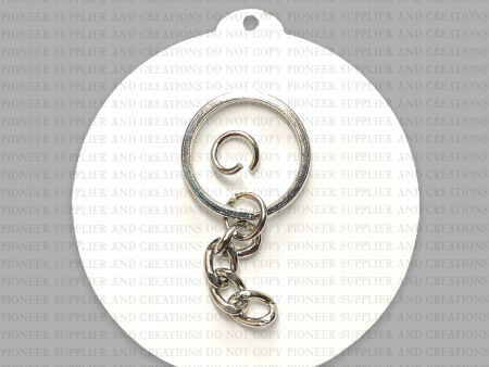 2.5  Circle Tab Shaped Chain Keychain Sublimation Blank Online Sale