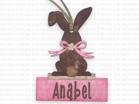 Bunny Name Tag Plate Sublimation Blank | Exclusive Pixel Pops Supply