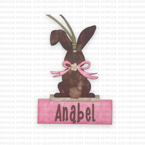 Bunny Name Tag Plate Sublimation Blank | Exclusive Pixel Pops Supply