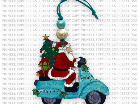 Moped Santa Shaped Ornament Sublimation Blank | Exclusive Pixel Pop Supply