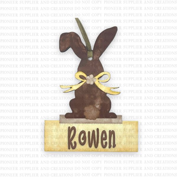 Bunny Name Tag Plate Sublimation Blank | Exclusive Pixel Pops Supply