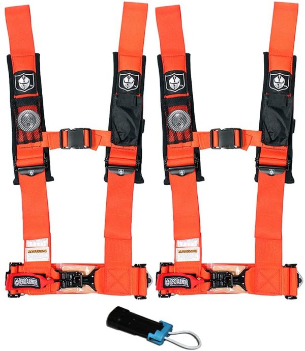 Pro Armor 4 Point 2  Harness Set with Free Polaris   Can Am Override Plug Cheap