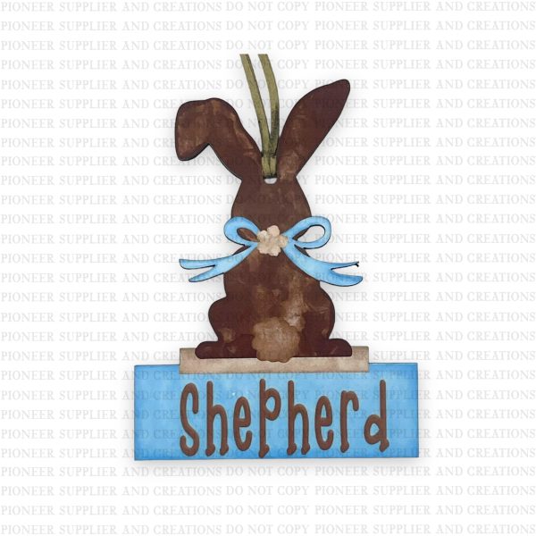 Bunny Name Tag Plate Sublimation Blank | Exclusive Pixel Pops Supply