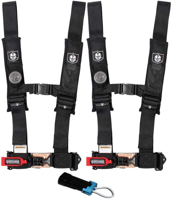 Pro Armor 4 Point 2  Harness Set with Free Polaris   Can Am Override Plug Cheap