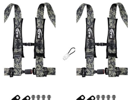 YXZ 1000R 4 Point Harness 3  Set with 2 Harnesses and Lap Mounts For Discount