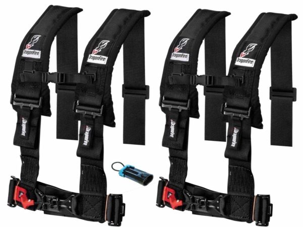 Dragonfire Racing 4-Point Harness 3  set with Polaris RZR   Can-Am Maverick Override Plug Online