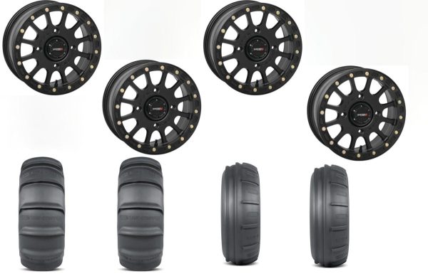 System 3 Beadlock Black Wheels with 32  GMZ Sand Stripper Paddle Tires Hot on Sale