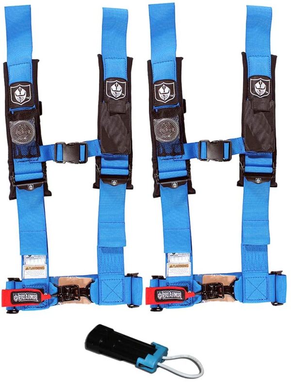 Pro Armor 4 Point 2  Harness Set with Free Polaris   Can Am Override Plug Cheap