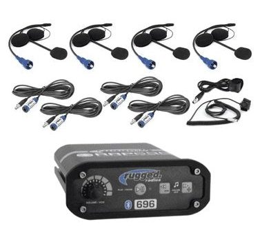 696 Gen1 4 Person Bluetooth Intercom System with Helmet Kits | Rugged Radios **Clearance** Fashion