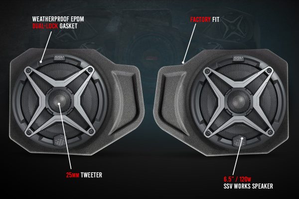 2018-2024 Polaris Ranger XP1000 6.5  Front Speaker-Pods Hot on Sale