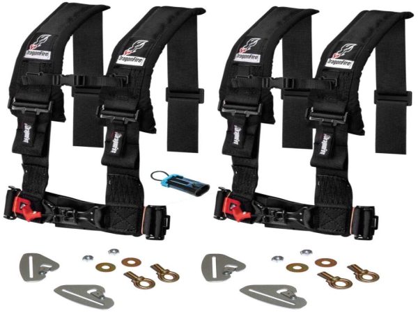 Polaris RZR Quick Release 4 Point Harness 3  Kits Dragonfire For Cheap