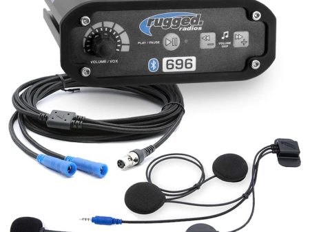 2 Person - RRP696 Gen1 Bluetooth Intercom with Super Sport Cables and Helmet Kits | Rugged Radios *Clearance* For Sale