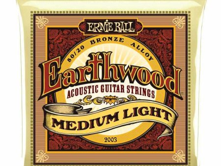 Ernie Ball 2003 Earthwood Medium Light 80 20 Acoustic 12-54 For Cheap