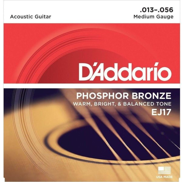 D Addario EJ17 Phosphor Bronze Acoustic Guitar Strings, Medium, 13-56 For Cheap