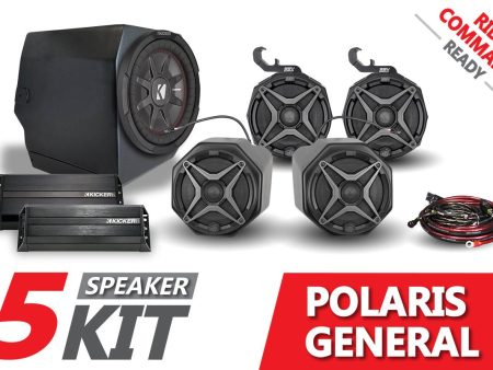 2016-2020 Polaris General SSV Works 5-Speaker Plug-&-Play System for Ride Command Hot on Sale