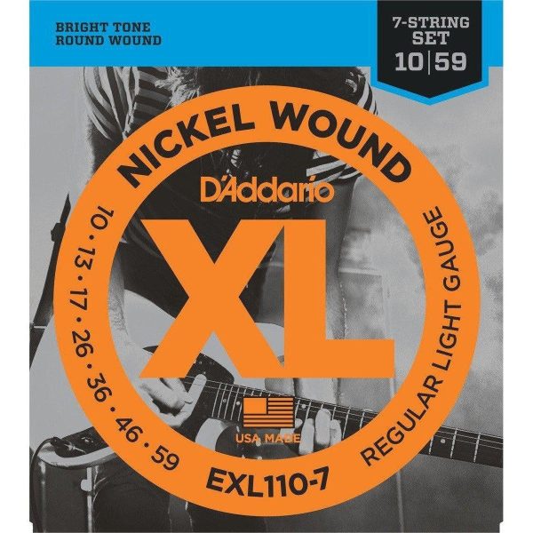 D Addario EXL110-7 Nickel Wound, 7-String, Regular Light, 10-59 Supply