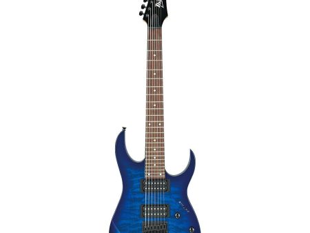 Ibanez GRG7221QATBB 7-String Guitar Transparent Blue Burst Online Sale