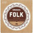 D Addario EJ32 Folk Nylon, Ball End, Silver Wound Black Nylon Trebles Supply