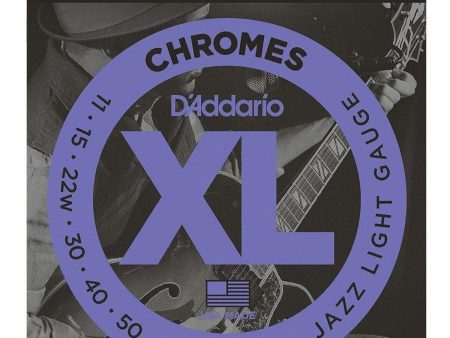 D Addario ECG24 Chromes Flat Wound, Jazz Light, 11-50 For Cheap