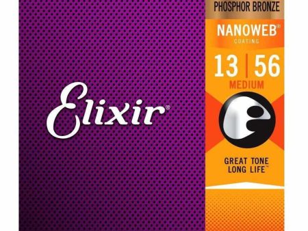 Elixir 16102 NanoWeb Phosphor Bronze Acoustic Medium 13-56 Online