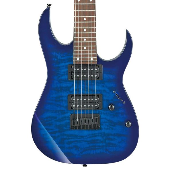 Ibanez GRG7221QATBB 7-String Guitar Transparent Blue Burst Online Sale