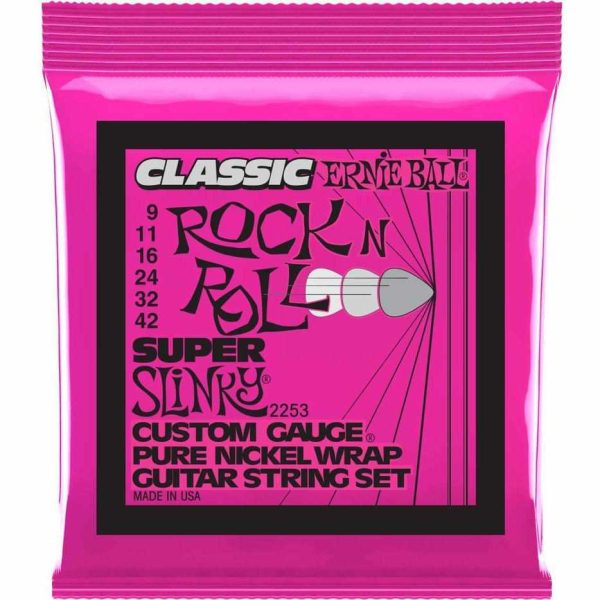 Ernie Ball 2253 Super Slinky Classic Rock n  Roll Nickel Wrap Electric Guitar 9-42 Cheap