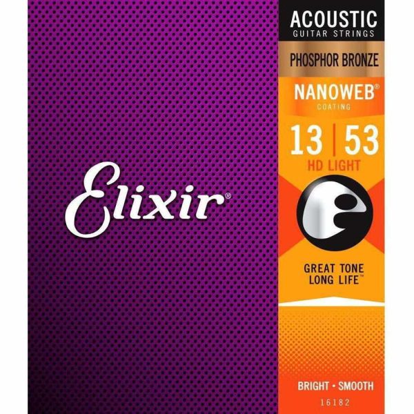 Elixir 16182 NanoWeb Phosphor Bronze Acoustic HD Light 13-53 Fashion