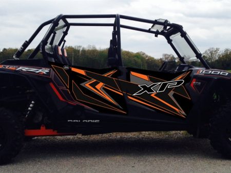 Trail Armor GenX Four Door Graphics Kit - 2014 RZR 4 XP 1000 Titanium Matte Black on Sale