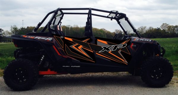 Trail Armor GenX Four Door Graphics Kit - 2014 RZR 4 XP 1000 Titanium Matte Black on Sale