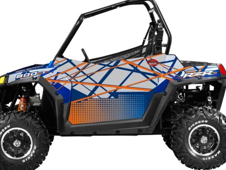 Trail Armor Slimline Two Door Graphics Kit - 2013 RZRS 800 Blue Fire-Orange LE For Cheap