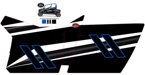 Trail Armor Slimline Four Door Graphics Kit - 2014 RZR 4 800 EPS Stealth Black LE Cheap