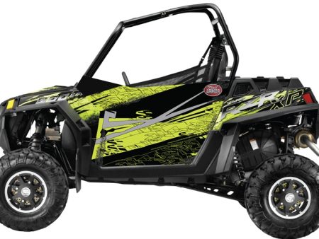 Trail Armor GenX Two Door Graphics Kit - 2013 RZR XP 900 Stealth Black Evasive Green Sale