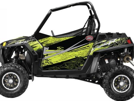 Trail Armor SLIMLINE Two Door Graphics Kit - 2013 RZR XP 900 Stealth Black Evasive Green on Sale